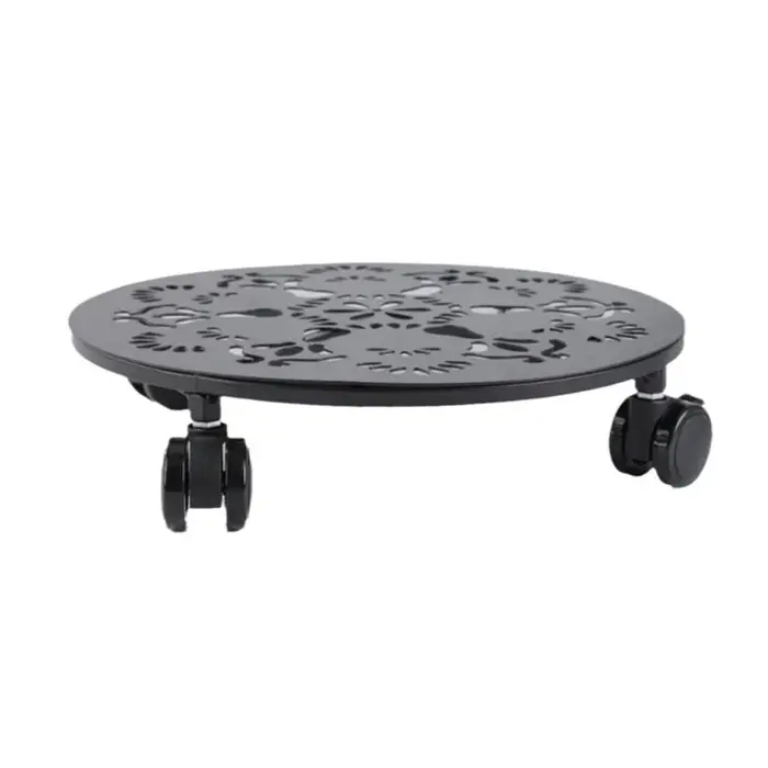 12 pouces grands supports de plantes en métal avec roues jardinière ronde Pot Mover rouleaux