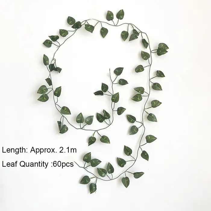 Plantes vertes artificielles suspendues 210cm, faux lierre, feuilles, algues, radis, vigne, fausses 