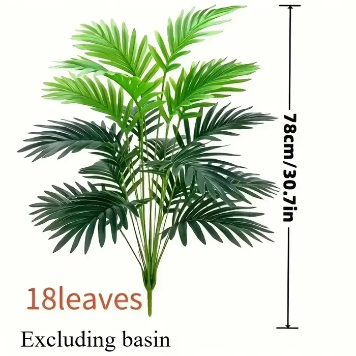 1/2 grandes plantes artificielles - Palmier à feuilles vertes denses, idéal pour l'intérieur/l'extér