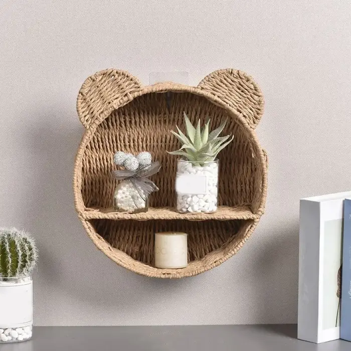 Étagère murale à 2 niveaux avec oreilles d'ours