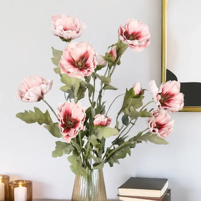 Fleur de coquelicot artificielle en fausse soie