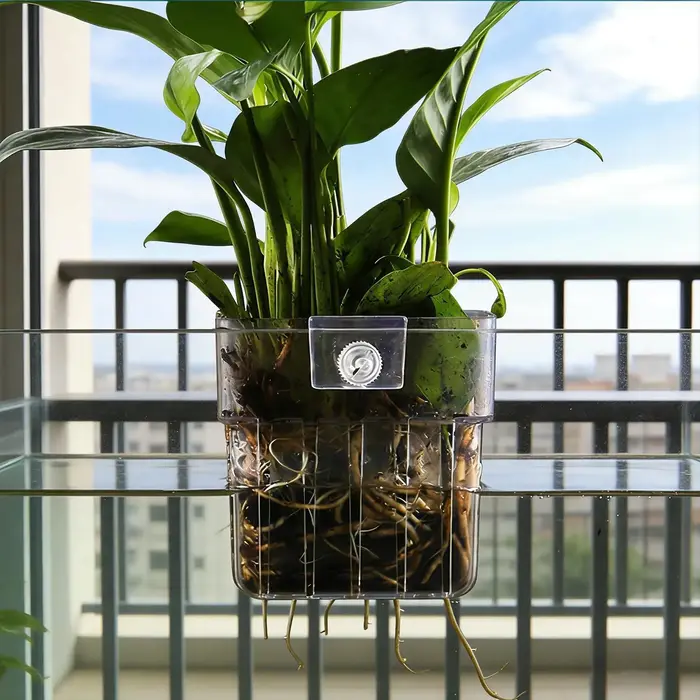 Pot de culture suspendu transparent pour plantes d'aquarium