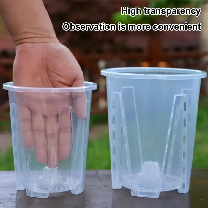 Pot de fleurs transparent pour pépinière avec plateau