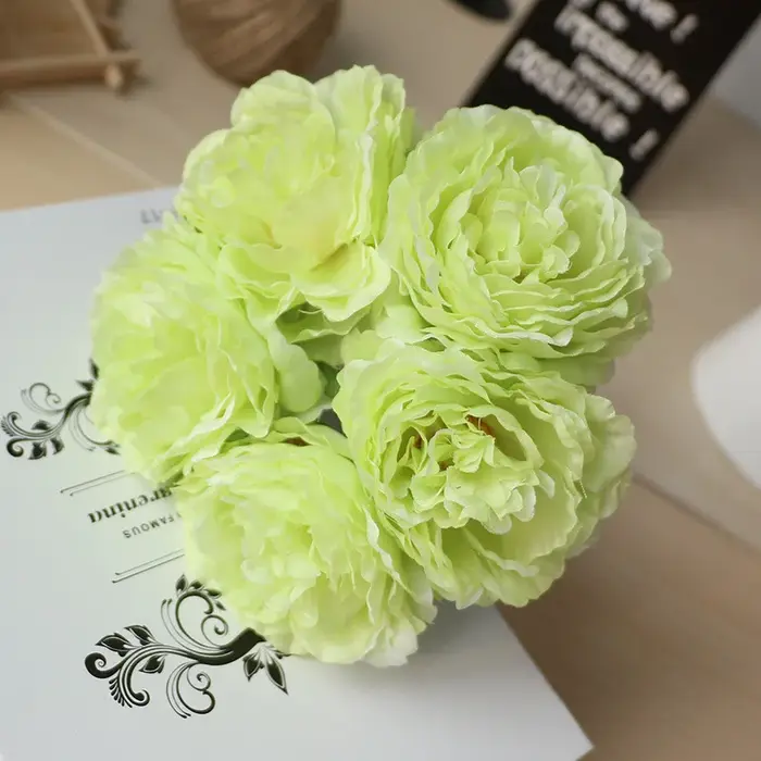 5 têtes/bouquet pivoine fleurs artificielles décor à la maison soie fausse fleur pivoines fleurs art