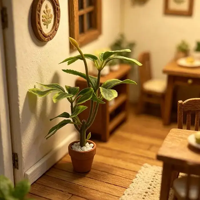 Mini pot en terre cuite, modèle de plante artificielle en pot, décor de scène de jardin pour maison de poupée, ornements de micro-paysage pour maison de poupée, accessoires photo