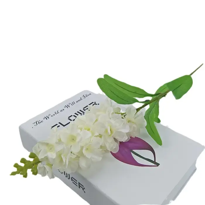 Branche de fleur violette de jacinthe artificielle avec feuille