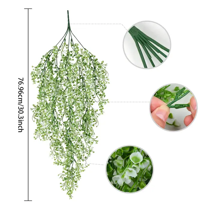 1 pièce de fleurs artificielles de glycine suspendues - Plantes