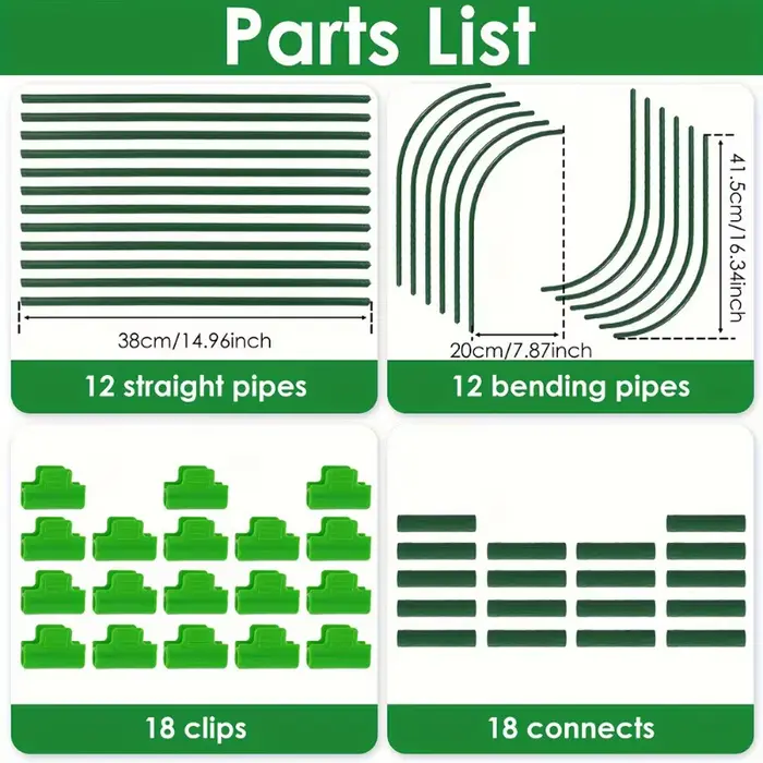 Kit d'arc de jardin-pour légumes pour lits surélevés-couverture de rangée tissu de jardin de serre-installation facile