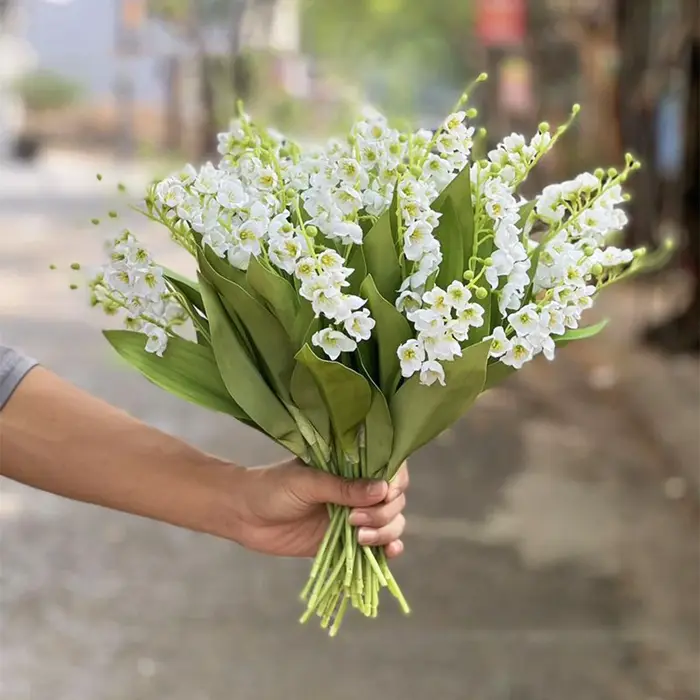 Fleurs artificielles de muguet, 5 pièces, fausses fleurs en soie pour Bouquet de mariage, décoration