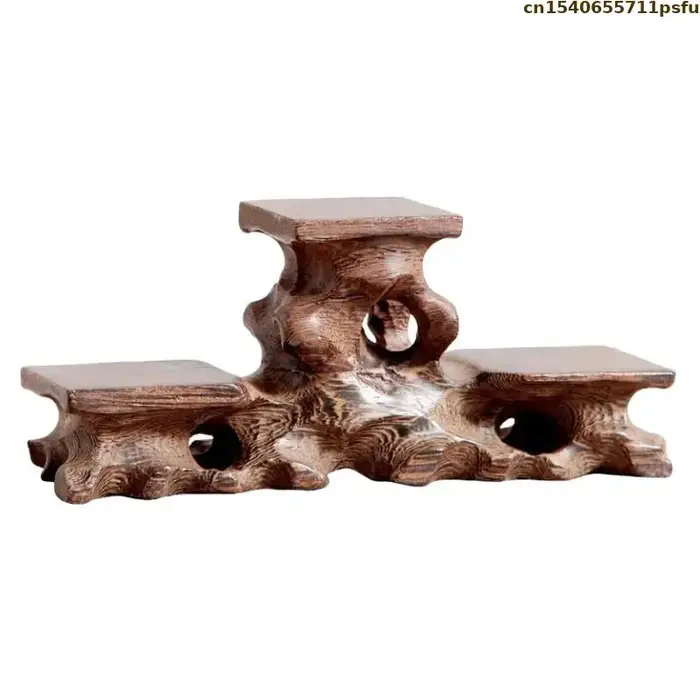 Support de table en bois massif naturel pour vase