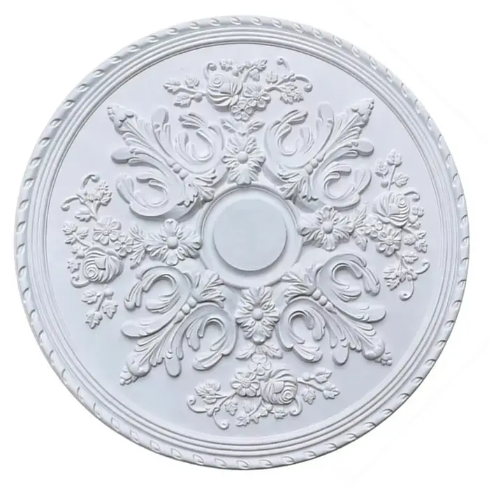 Médaillon de plafond sculpté floral de 60 cm
