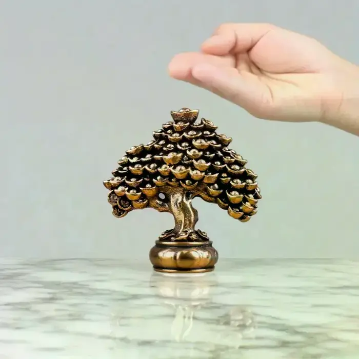 Figurines Feng Shui d'arbre de richesse chinoise en laiton