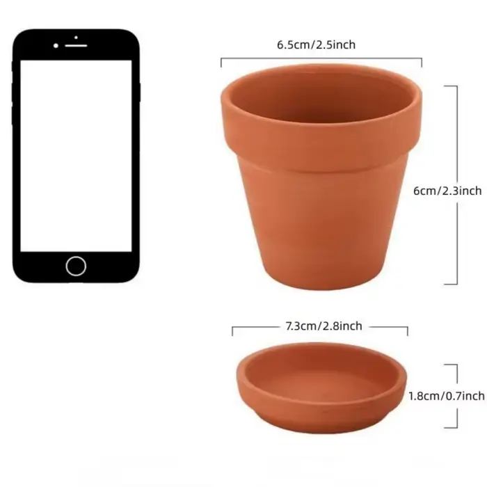 Pot en argile avec mini jardinières succulentes