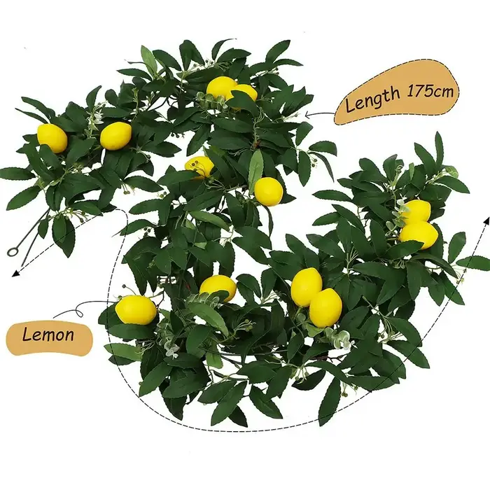 Guirlande de citrons artificiels en eucalyptus printanier