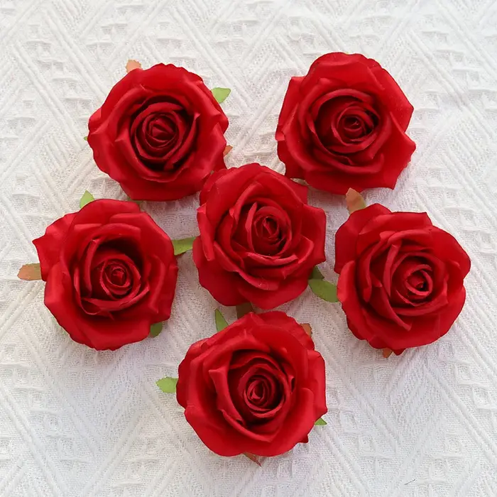 Gros Rose fleur tête 9 cm grande courolle simulée