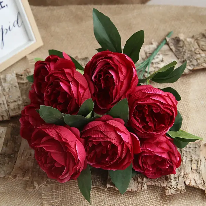 Roses artificielles en soie