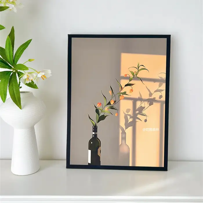 Paysage et plantes d'ombre curative, petite niche littéraire nordique fraîche, peinture suspendue ch