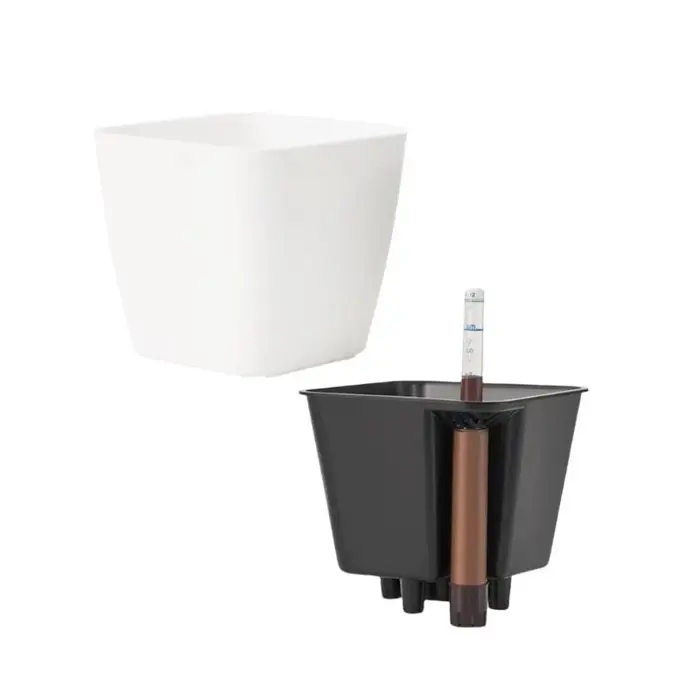 G6KF Planteur à eau auto avec indicateur niveau d'eau Pots fleurs décoratifs pour chambre cuisine Bureau des maisons