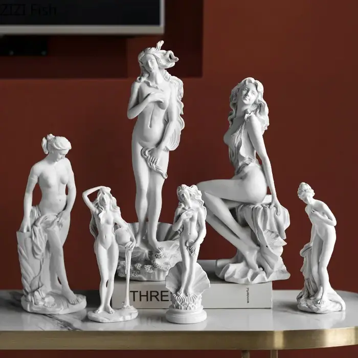 Statue de déesse vénus, figurines mythologiques, décoration de bureau, ornements, personnages créatifs, Sculpture en résine, décor esthétique de salle