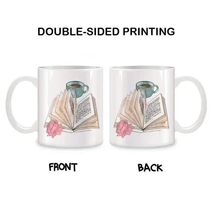 Tasse à café originale en céramique motif livre et fleur, pour thé, bière, voyage, cadeau personnalisé, rare, amusante, mignonne, unique