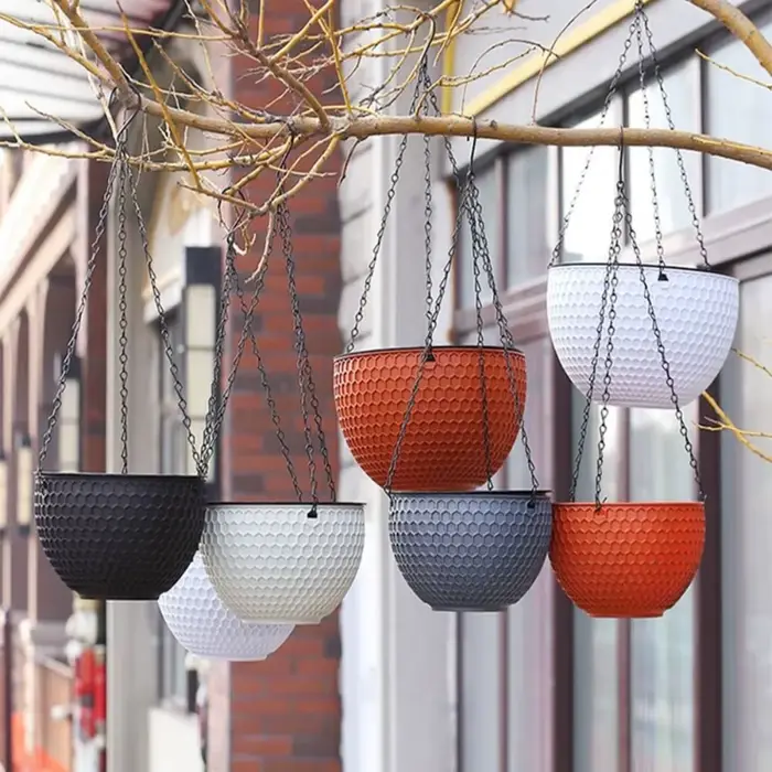 Nouveau pot de fleurs en plastique imitation tressage