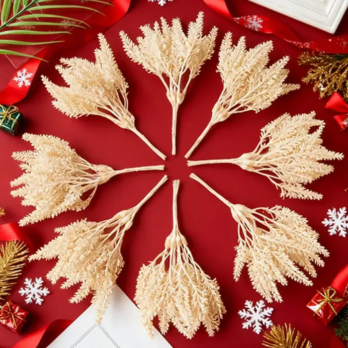 Plantes artificielles or faux blé oreille arbre de noël décoration maison chambre mariage arc décor boîtes à bonbons produits de haute qualité