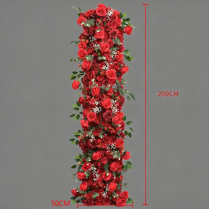 Uflower 1/2m blanc rouge Rose vert feuille chemin de Table canapé sol Arrangement floral mariage toile de fond décor fleur rangée événement accessoires