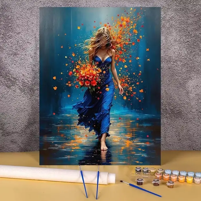 Peinture par numéros abstraite de fleurs