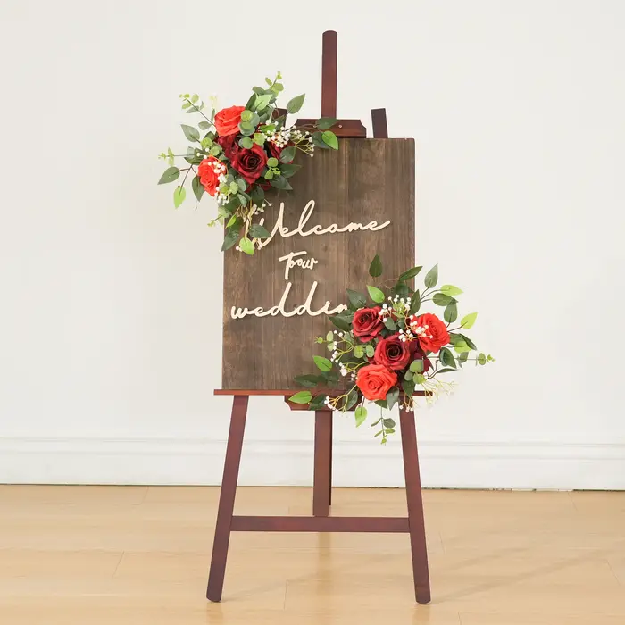 A7673 bordeaux Rose blanc bébé souffle verdure arc de mariage Arrangement Floral chemin de Table rideau décor fleur accessoires de fête