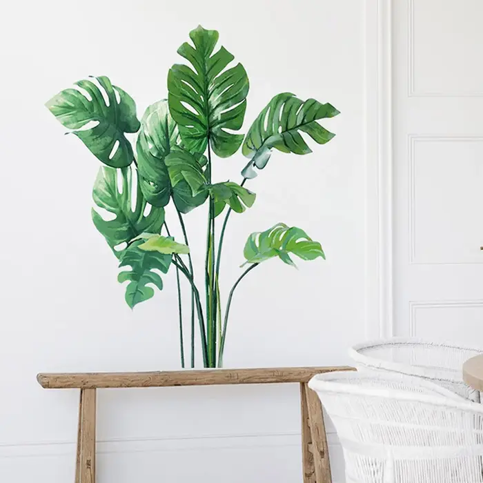 Grandes feuilles de plantes vertes tropicales