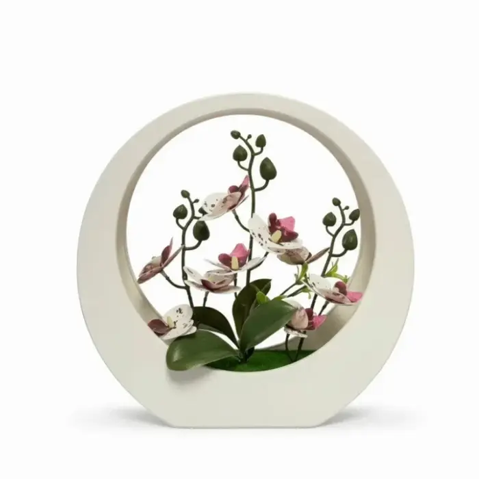 Orchidée Artificielle en Pot, Décoration Florale Artistique pour la Maison, Plante en Pot en Forme d