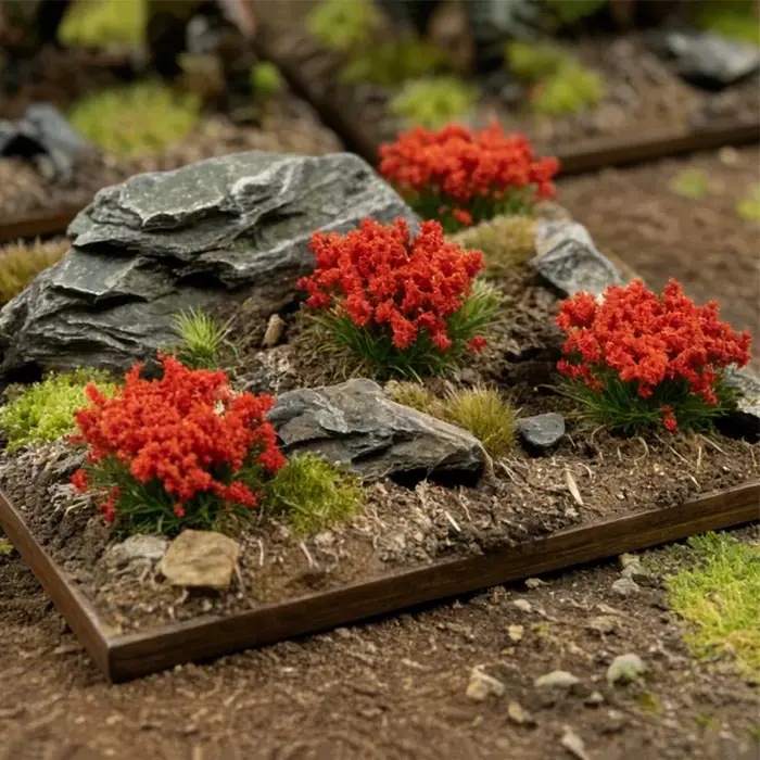 6 mini-clusters de fleurs pour micro-paysages