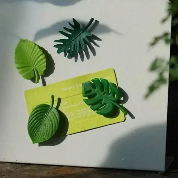Aimants de réfrigérateur feuilles de plantes 3D