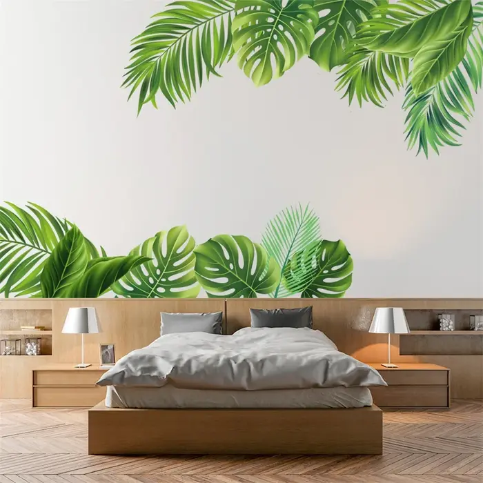 Autocollants muraux en forme de feuille de Monstera