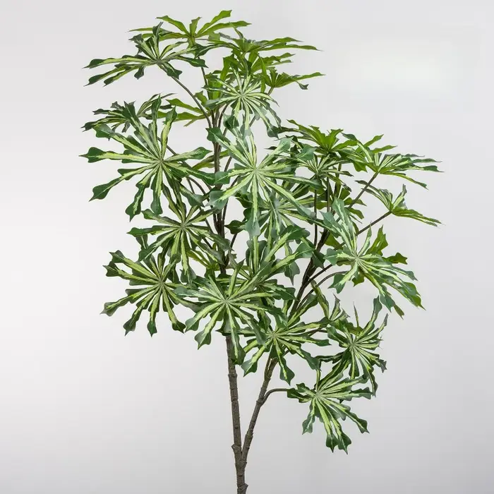 Plantes artificielles de simulation de feuilles de manioc vertes pour jardin