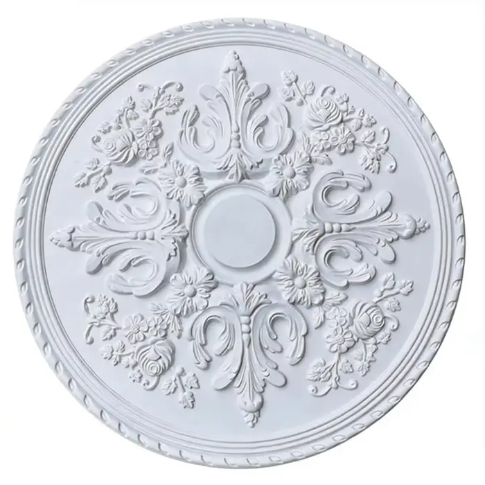 Médaillon de plafond sculpté floral de 60 cm