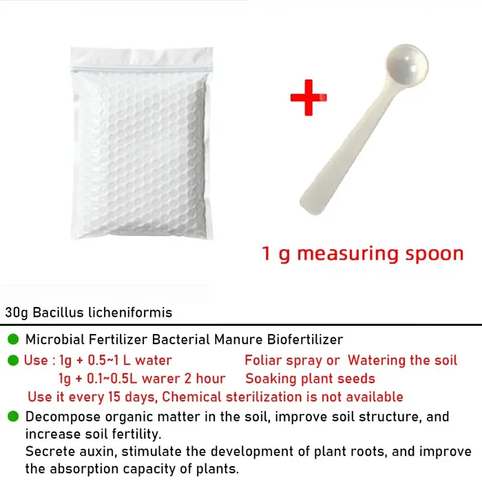 Agent de contrôle des parasites végétaux – Engrais organique microbien multi-souches Bacillus licheniformis 30g – Pour