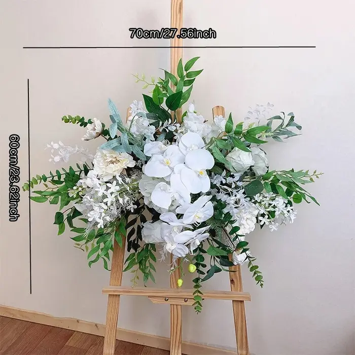 Verdure d'orchidée de rose blanche, déco d'arche de mariage, fleur de coin à accrocher artificielle,