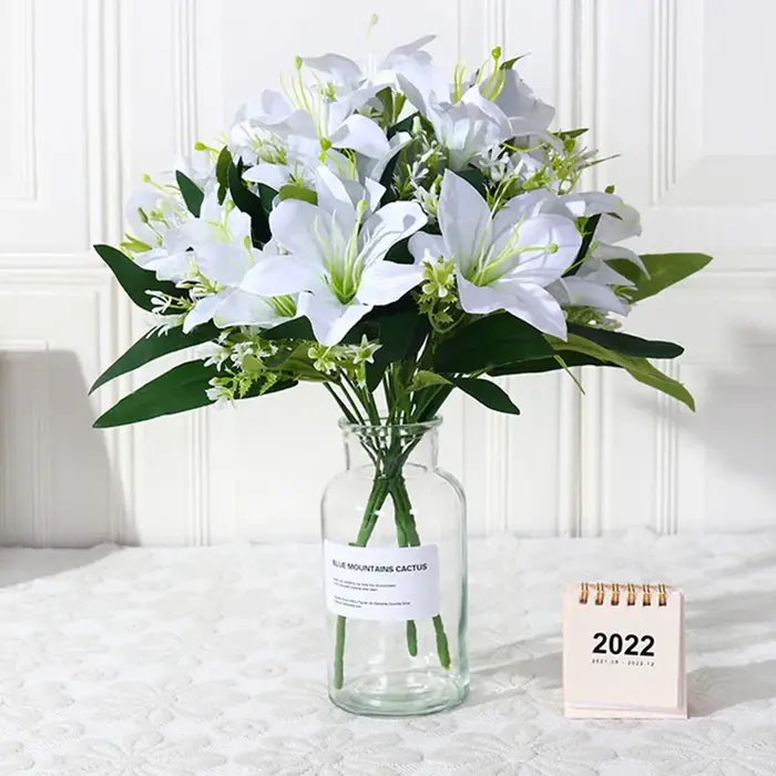 35 cm arc-en-ciel rayonne grand bouquet de lys