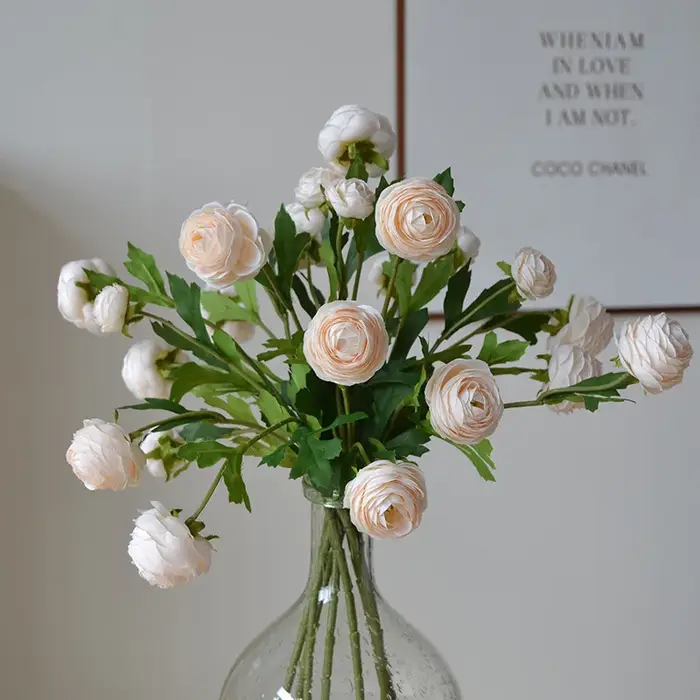 Fausses fleurs de rosée à 3 têtes, 5 pièces/lot