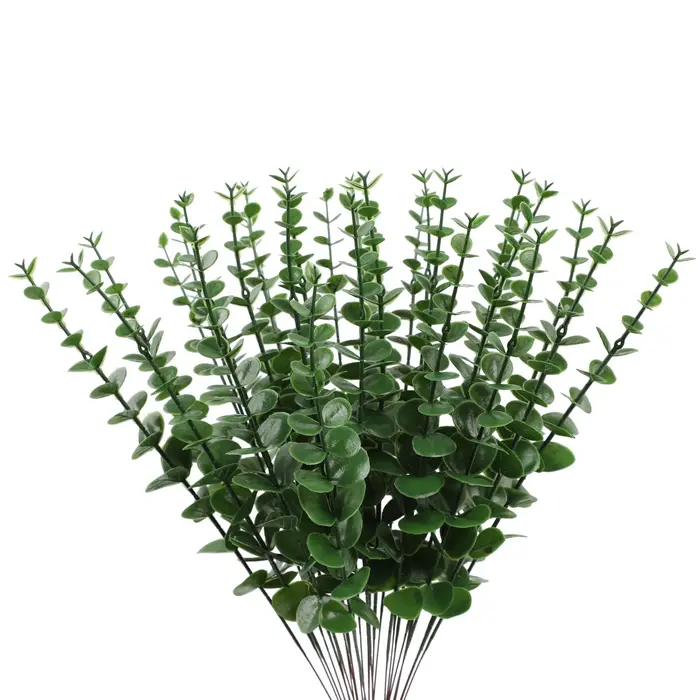 Simulation de fleur artificielle d'eucalyptus doré, fleur sèche Extra Large, accessoire de fleur en