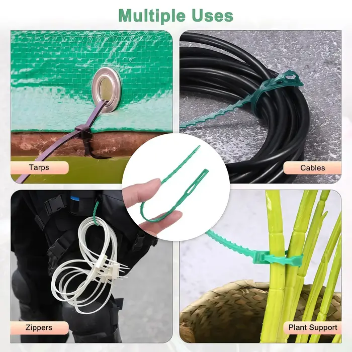 50 attaches de fixation réglables en plastique réutilisables pour plantes