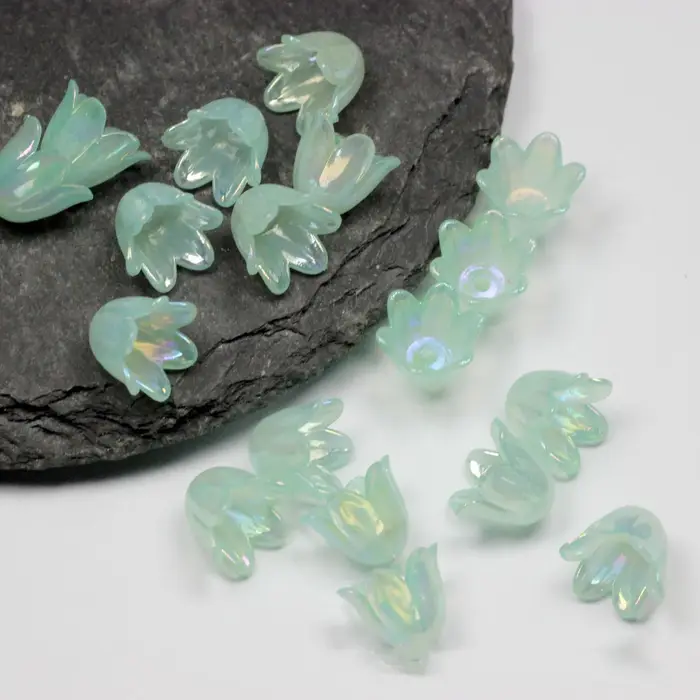 Perles acryliques en forme de fleur trompette, 50 pièces, pour la fabrication de bijoux, épingle à cheveux, accessoires faits à la main