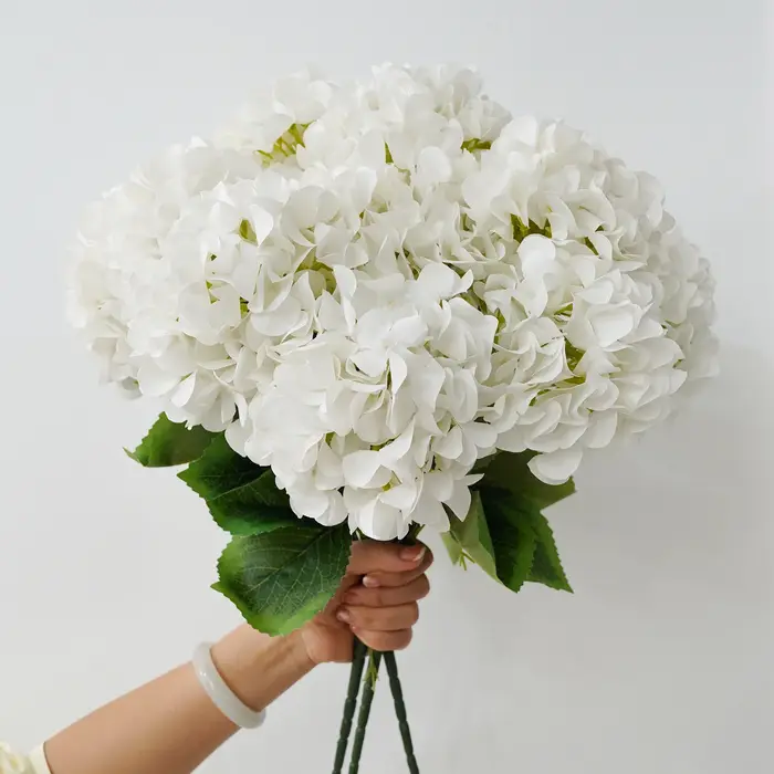Angela A9991 5 Têtes d'hortensias artificiels pour arrangements floraux de mariage