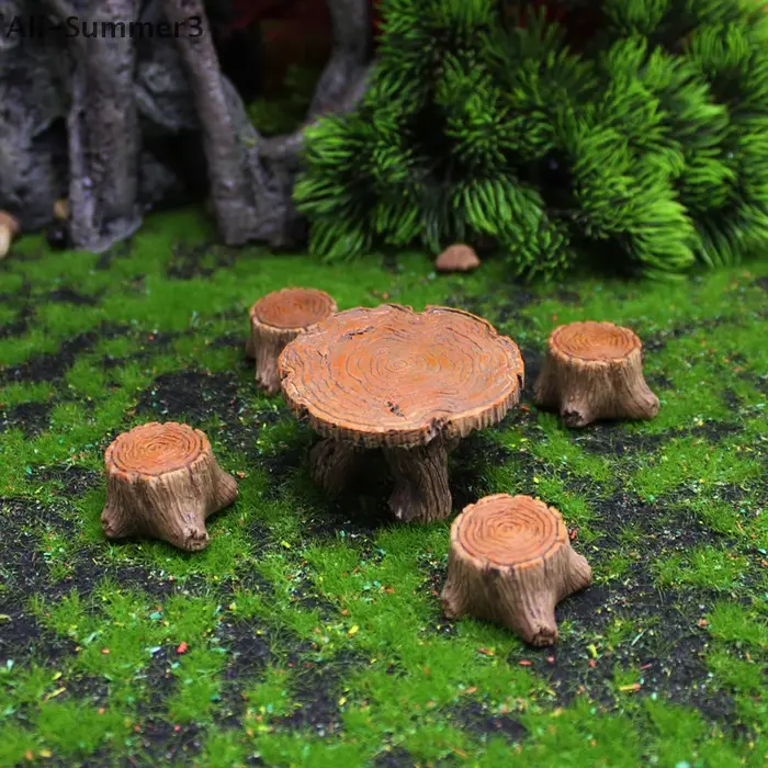 5 souches d'arbre miniatures
