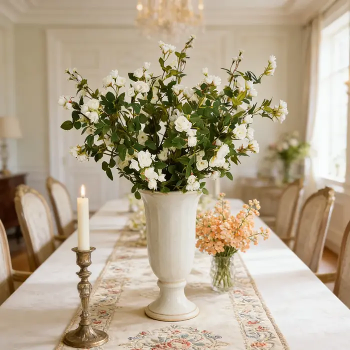 Fleurs artificielles de camélia et de marguerite pour bouquet de mariée