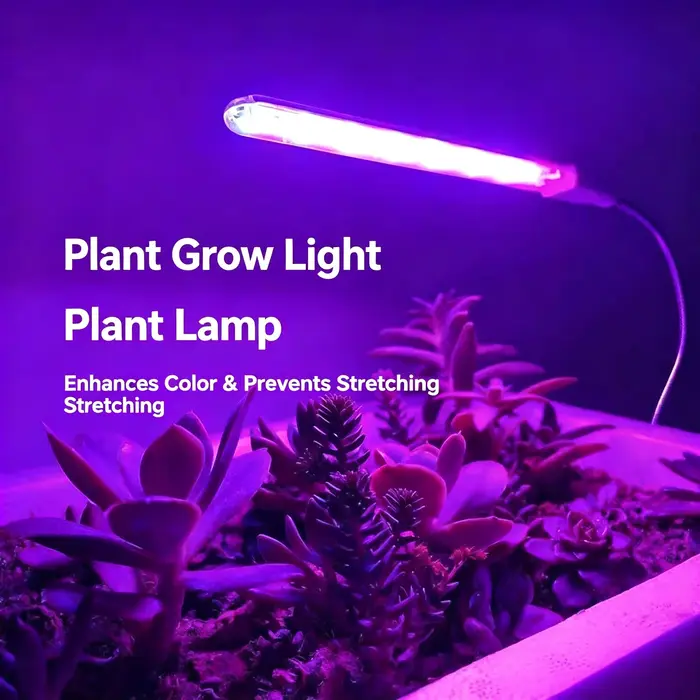 Lampe de culture LED USB flexible à col de cygne, spectre rouge-violet, pour plantes succulentes d'intérieur