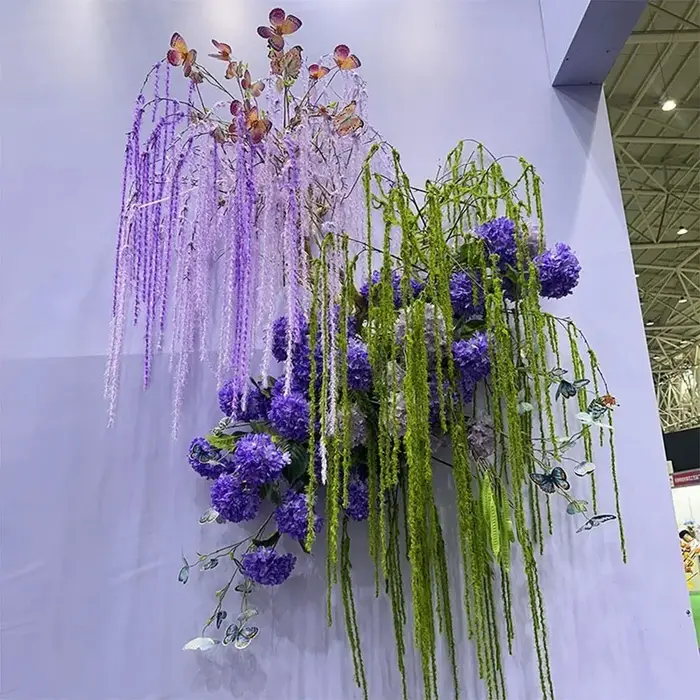 6 têtes d'amarante artificielle suspendue, multicolore, avec fruits en mousse, imitation d'Amarante caudata, ornement d'amarante à longue queue