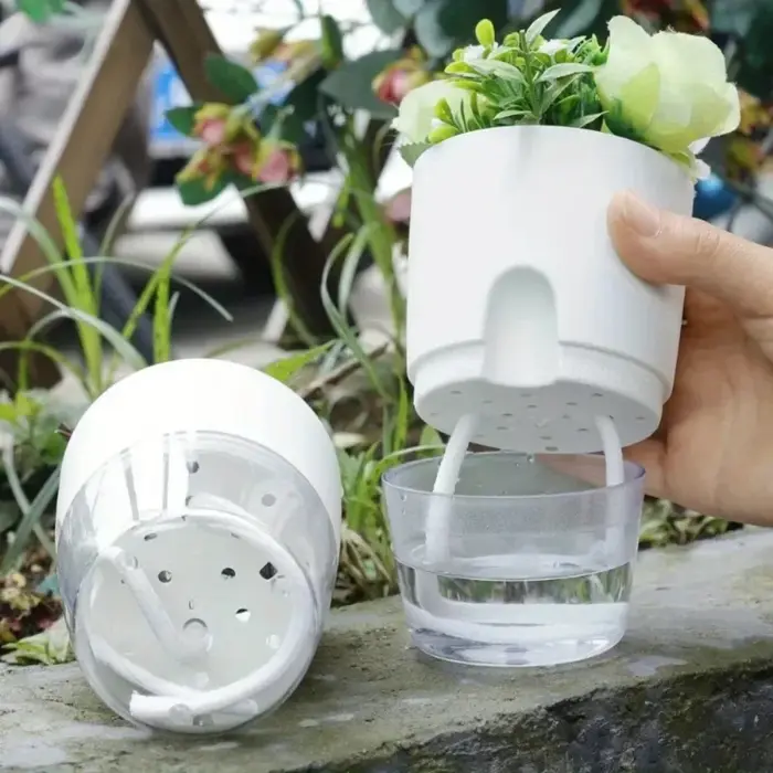 5 pots auto-arrosants, pots à fleurs à absorption d'eau