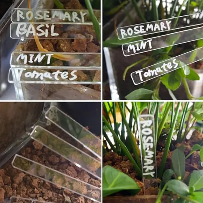 Étiquettes de plantes en acrylique